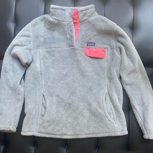 Patagonia Fleece Snap-T Pullover Jacket in Gray, Girls big kids size XXL